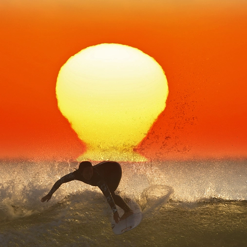 サーフィン：押し寄せる、波の楽園