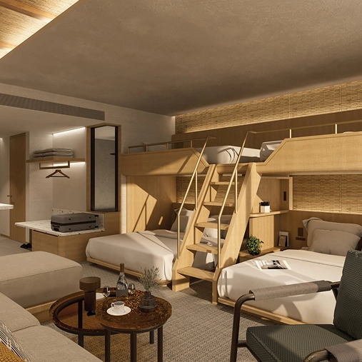 客室：家族水入らずの宿泊体験